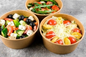 Salad and snack bowl to go made of cardboard 550ml 500 pieces