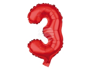 Folienballon Helium Ballon rot Zahl 3