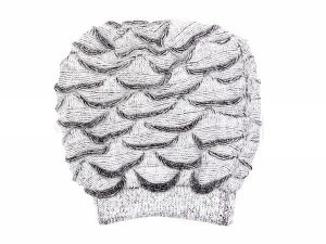 Knitted Hat with pattern Model 35black and white