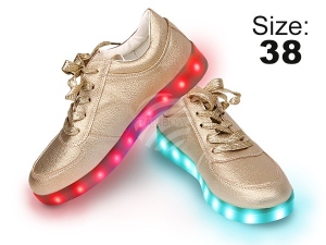 LED Shoes color gold Size 38