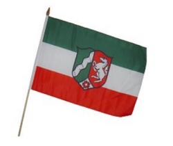 Flag at wood staff  North Rhine Westphalia