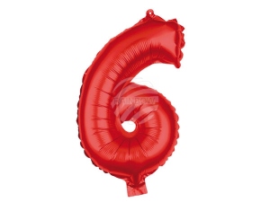 Folienballon Helium Ballon rot Zahl 6