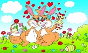 Fahne Ostern Herzen