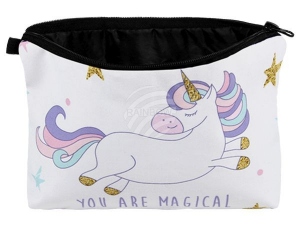 Kosmetiktasche mit Motiv Einhorn Sterne multicolor