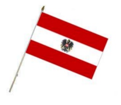 Flag at wood staff  Austria