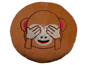 Pillow Emoticon Emoji-Con Monkeys see nothing