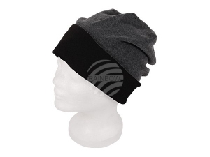 Long Beanie Slouch Wende Design schwarz/anthrazit