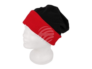 Long Beanie Slouch Wende Design schwarz/rot