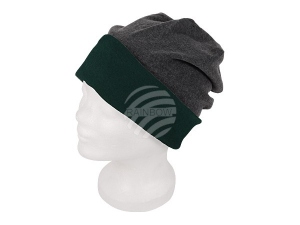 Long Beanie Slouch Wende Design anthrazit/dunkelgrn