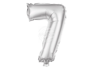 Folienballon Helium Ballon silber Zahl 7