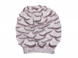 Strickmtze mit Muster Modell 35braun-weiss