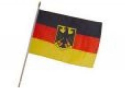 Fahne an Holzstab Deutschland Adler