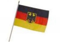 Flag at wood staff Germany eagle