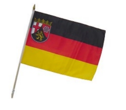 Flag at wood staff  Rhine country Pfalz