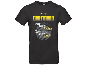 Shirt Dortmund schwarz mit Schrift Modell Shirt-do76