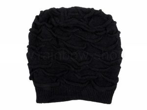 Strickmtze mit Muster Modell 35schwarz