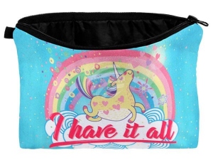 Bolsa de maquillaje con motivo Unicornio I have it all multicolo