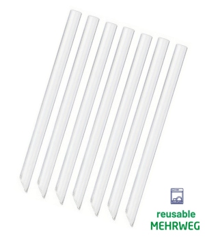 Bubble Tea straws REUSABLE plastic 12x200mm transparent