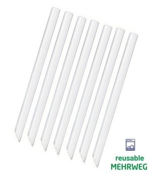 Bubble Tea straws REUSABLE plastic 12x200mm transparent wrapped