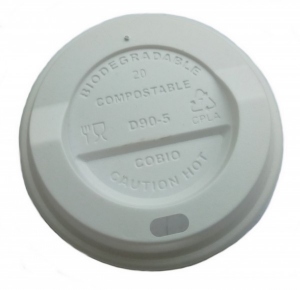 Kaffeebecher To Go Deckel PLA fr 0,3-0,4l weiss 100 Stck