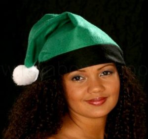 Santa Claus cap green with black border