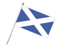 Fahne an Holzstab Schottland