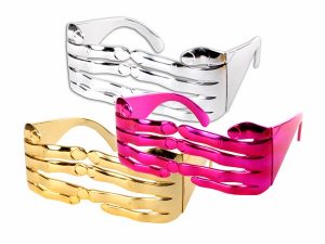 Party Glasses Funglasses finger hands gold silver pink