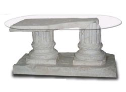 Szklany stolik egipski bialy 39 cm