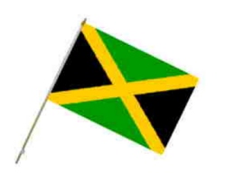 Flag at wood staff Jamaica