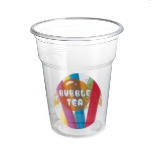 Trinkbecher Bubble Tea transparent 700ml mit Logo