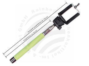Selfie Stick gr�n Ohne Kabelausl�ser+Verpackung