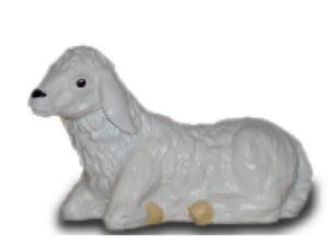 Weihnachtskrippe Figur Schaf sitzend Modell 90