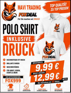 Polo-Shirt inklusive Druck Ihr Logo/Motiv Aktion V/H