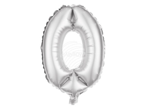 Folienballon Helium Ballon silber Zahl 0