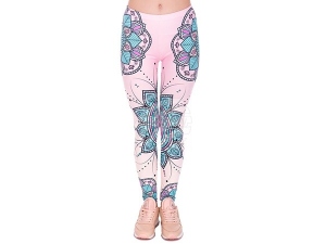 Leggins con motivos para mujer Patrn azteca turquesa rosa negro