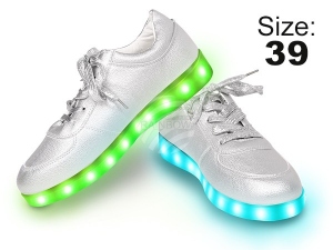Zapatos LED en color plata Tamao 39