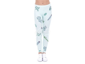 Leggins con motivos para mujer Design Cactus verde