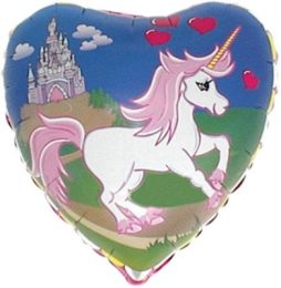 Folienballon Herz Einhorn