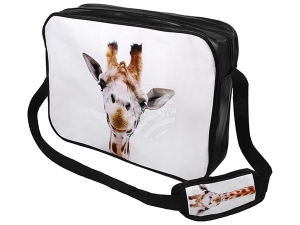 Messenger Bag Motif Giraffe white/brown