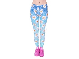 Leggins con motivos para mujer Design Margaritas color azul