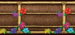 Deko window blind scene setter Hawaii Bamboo flowers