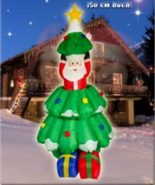 Beleuchteter animierter Santa im Weihnachtsbaum