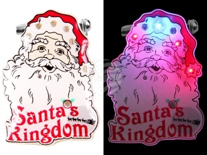Blinky Magnet Anstecker Weihnachtsmann Gesicht