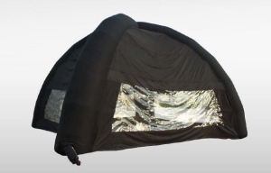 Dome-Carpa que tiene paredes laterales negro 6x6m