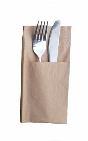 Cutlery bag paper napkins with print logo