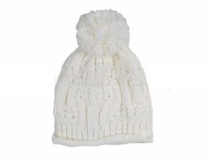 Strickmtze mit Bommel Modell 44e