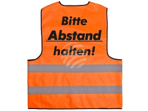 Warnweste orange mit Druck Modell WW-14a