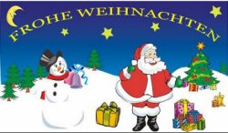 Fahne Weihnachten Santa+Schneemann2