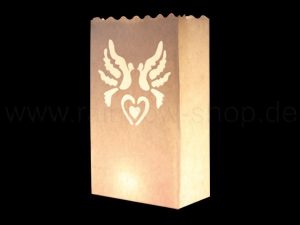 Light bags white Doves and Hearts