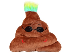 Punk Emoticon pillow heap cool brown